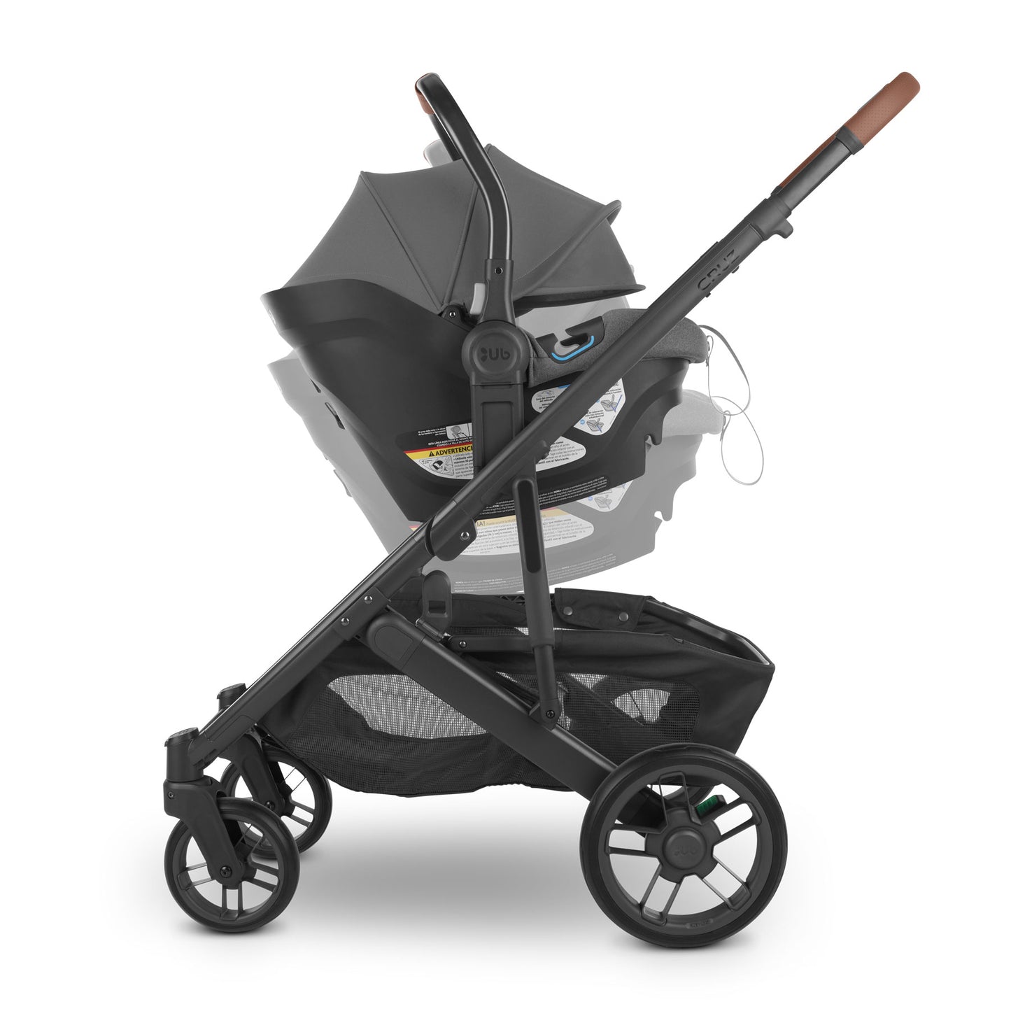 Infant car seat attached to UPPAbaby Upper Adapter - CRUZ V2