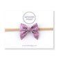 Modern Piggy Mini Piggy Bow - Nylon Headband - Violet