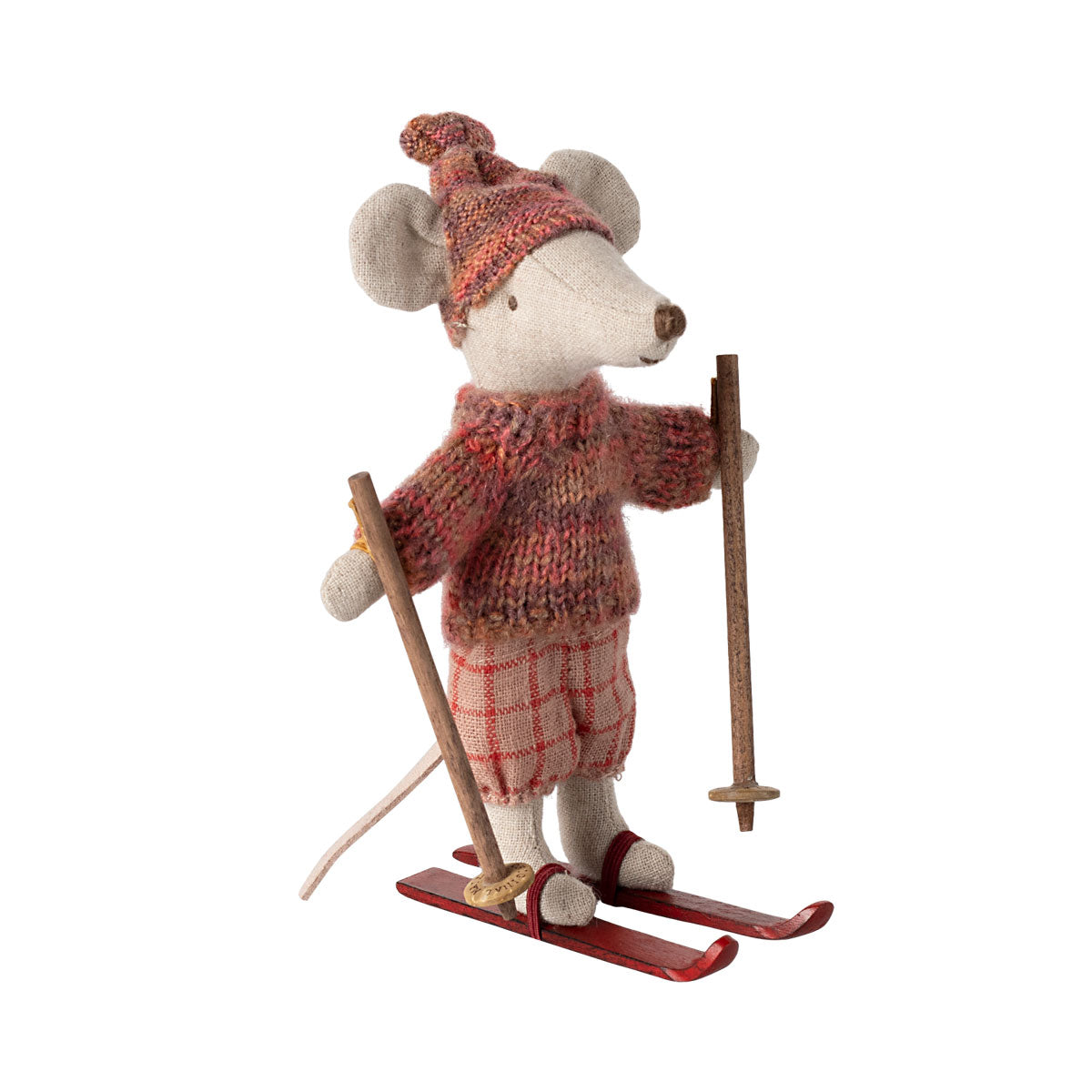 Maileg Big Sister Winter Mouse with Ski Set - Rose