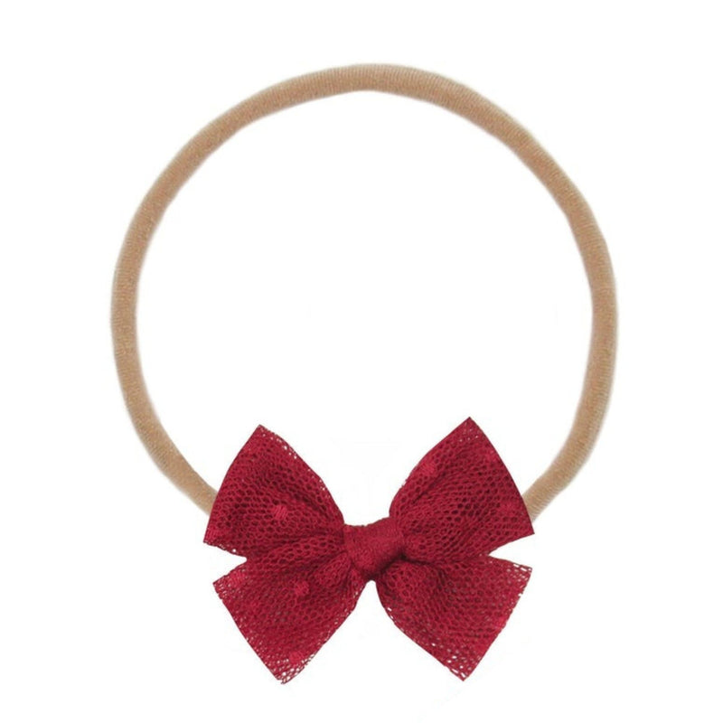 Lou Lou and Company Tulle Bow Headband - Medium - Red Dot