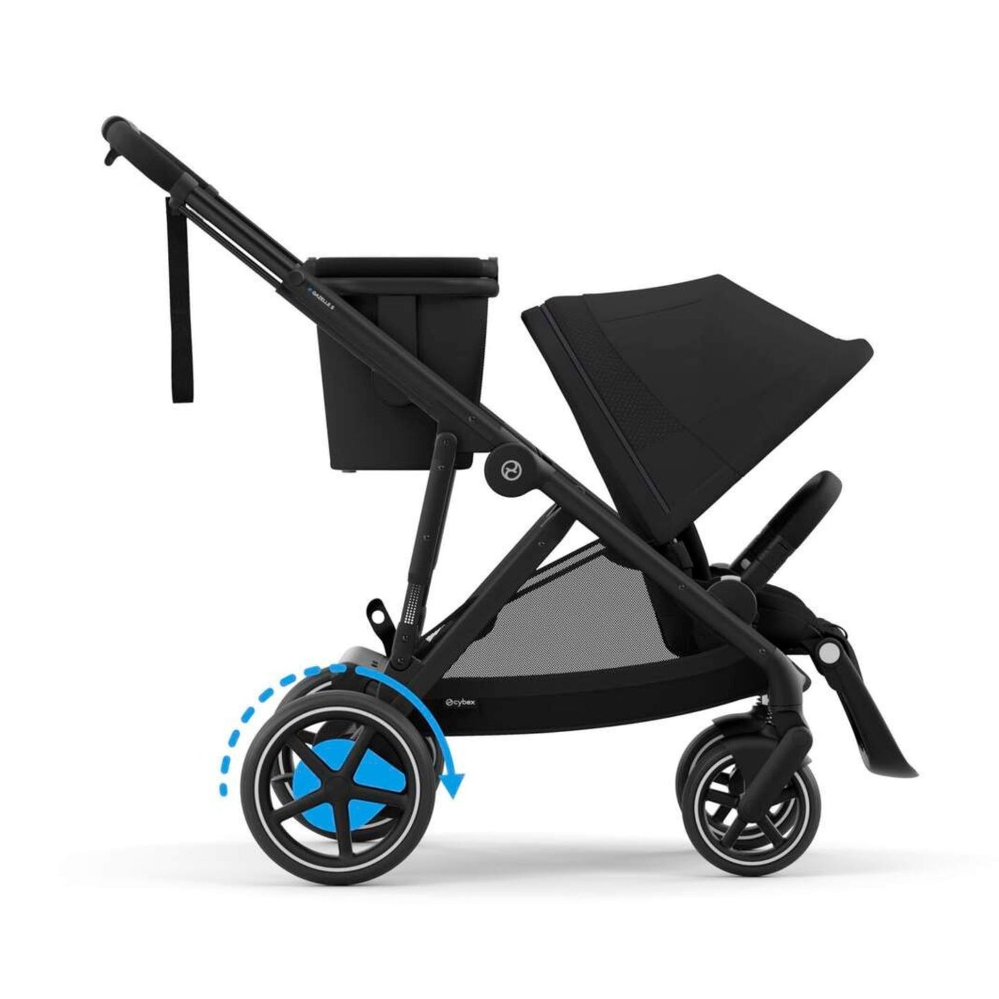 Cybex e-Gazelle S Stroller - Moon Black with Black Frame