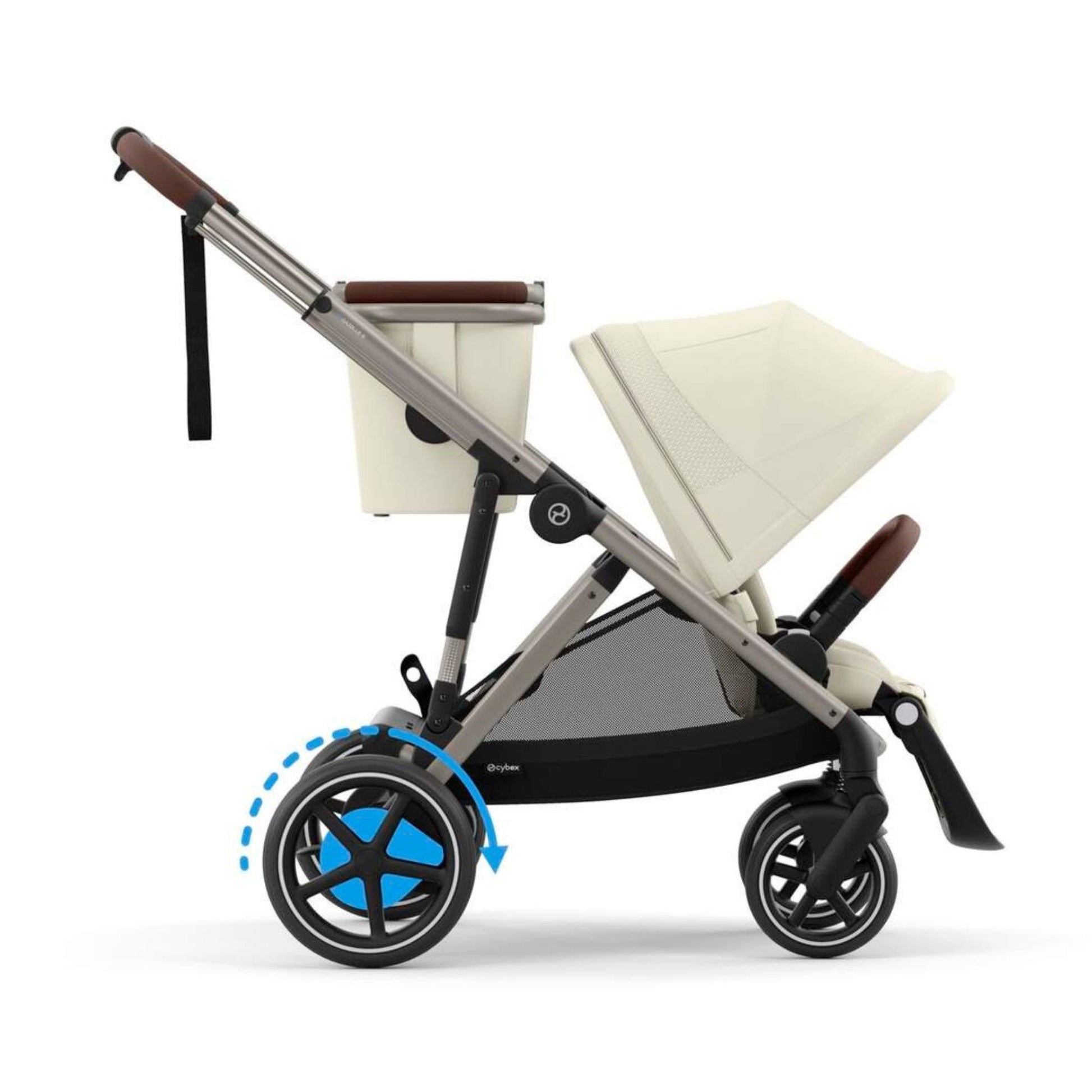 Cybex e-Gazelle S Stroller - Seashell Beige with Taupe Frame