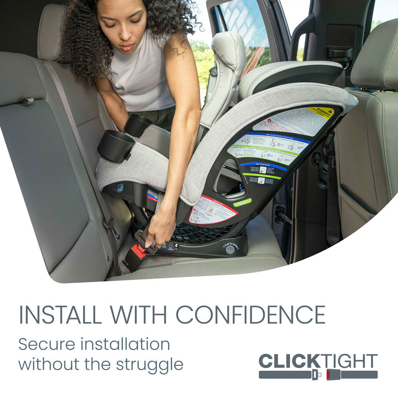 Mom installs Britax One4Life Slim ClickTight All-In-One Car Seat - Parchment