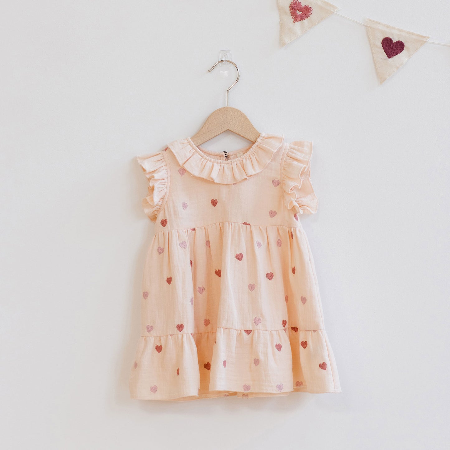 Quincy Mae Charlotte Dress - Heart Embroidery - Antique