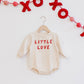 Quincy Mae Crewneck Bubble Romper - Little Love - Natural