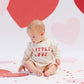 Quincy Mae Crewneck Bubble Romper - Little Love - Natural