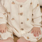 Quincy Mae Waffle Long Sleeve Jumpsuit - Pumpkins - Natural