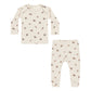 Quincy Mae Ribbed Tee + Legging Set - Wild Flowers - Natural