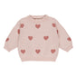 Quincy Mae Heart Knit Sweater - Bubblegum