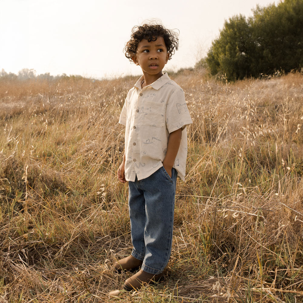 Rylee and Cru Collared Shirt - Wild West - Natural