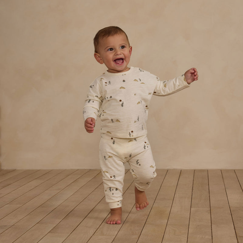 Rylee and Cru Long Sleeve Tee + Pant Set - Desert - Ivory