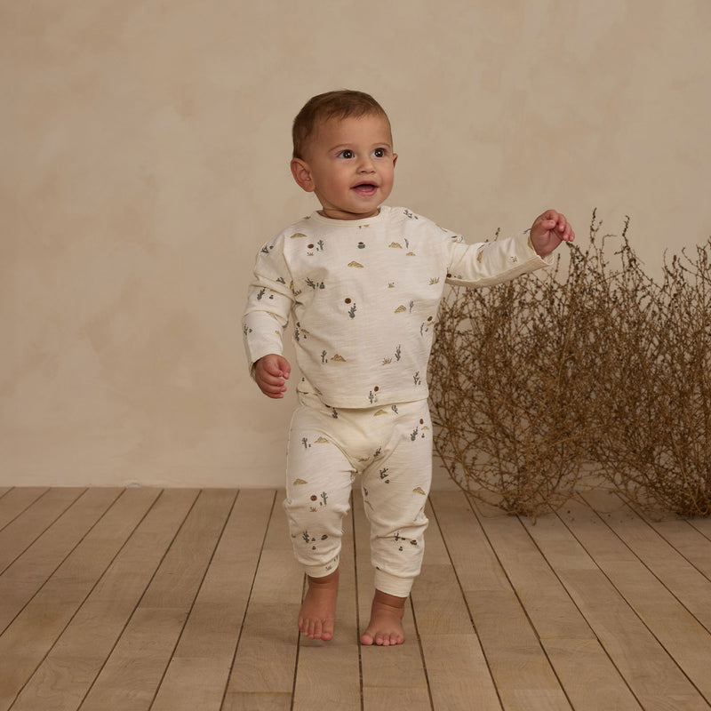 Rylee and Cru Long Sleeve Tee + Pant Set - Desert - Ivory