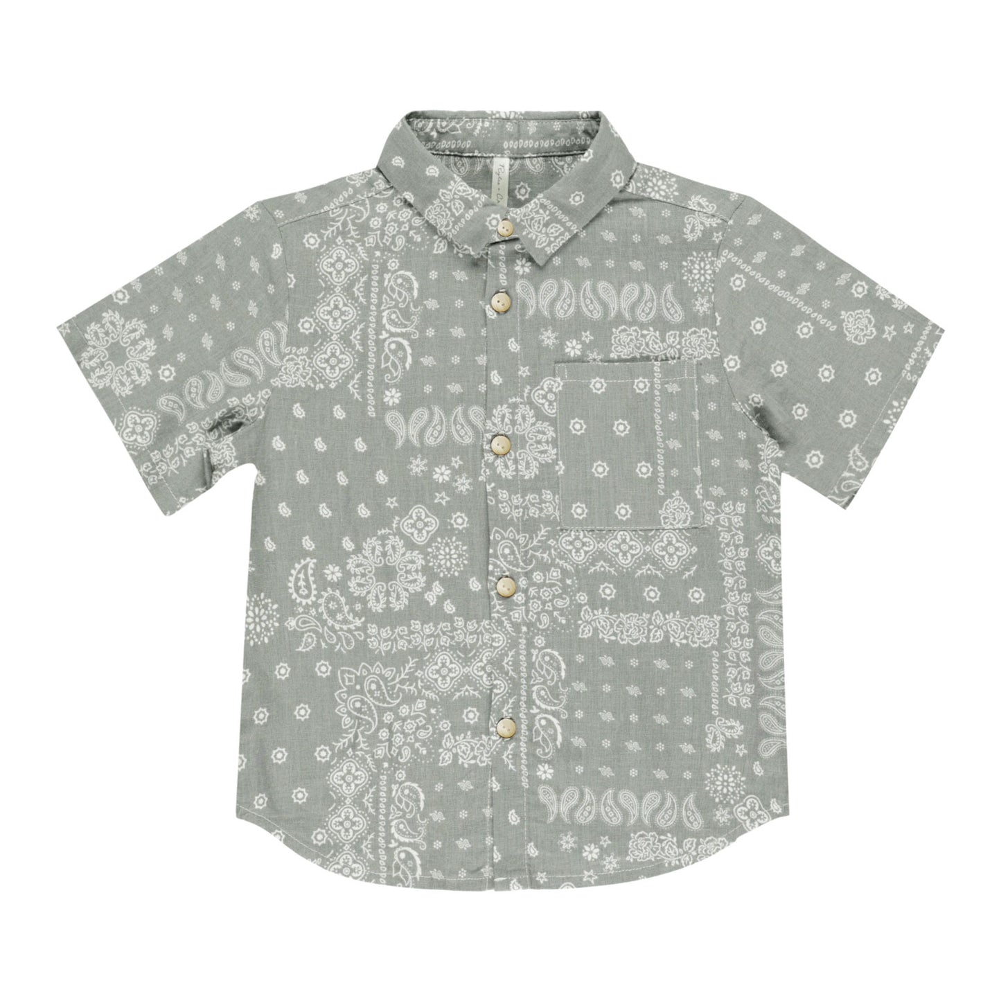 Rylee and Cru Collared Short Sleeve Shirt - Laurel Bandana