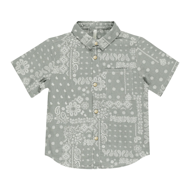 Rylee and Cru Collared Short Sleeve Shirt - Laurel Bandana