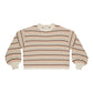 Rylee and Cru Boxy Crop Sweater - Honeycomb Stripe - Natural / Shell / Dusty Blue / Saddle