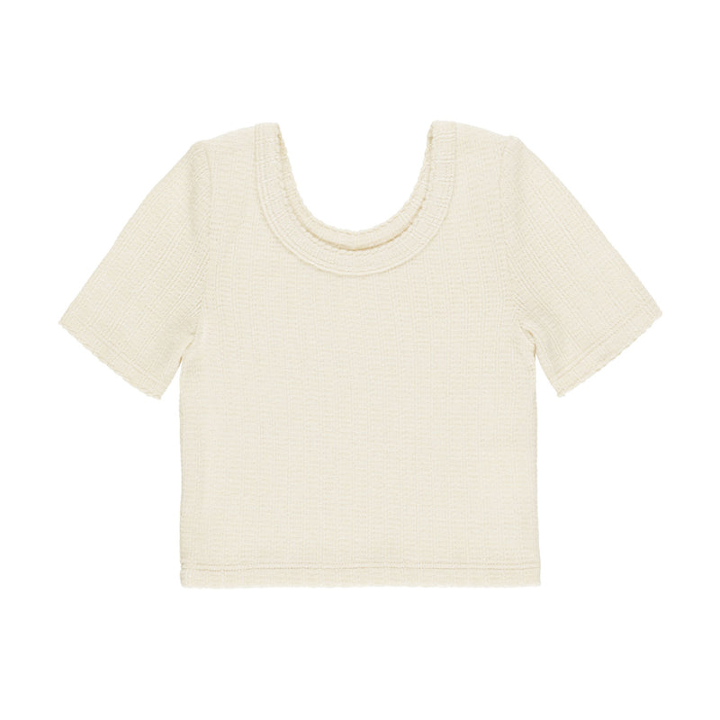 Rylee and Cru Scallop Tee - Natural