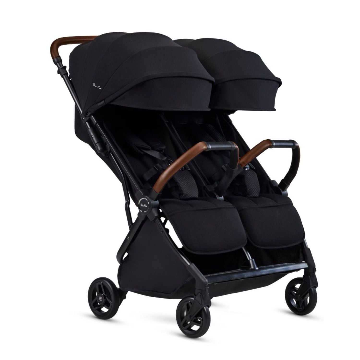 Silver Cross Jet Double Compact Side by Side Stroller - Black