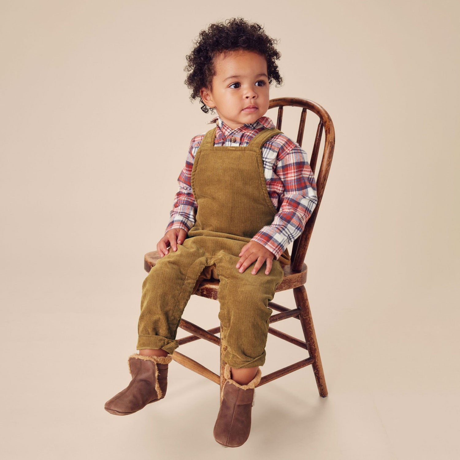 Tea Collection Corduroy Baby Overalls - Raw Umber | The Baby Cubby