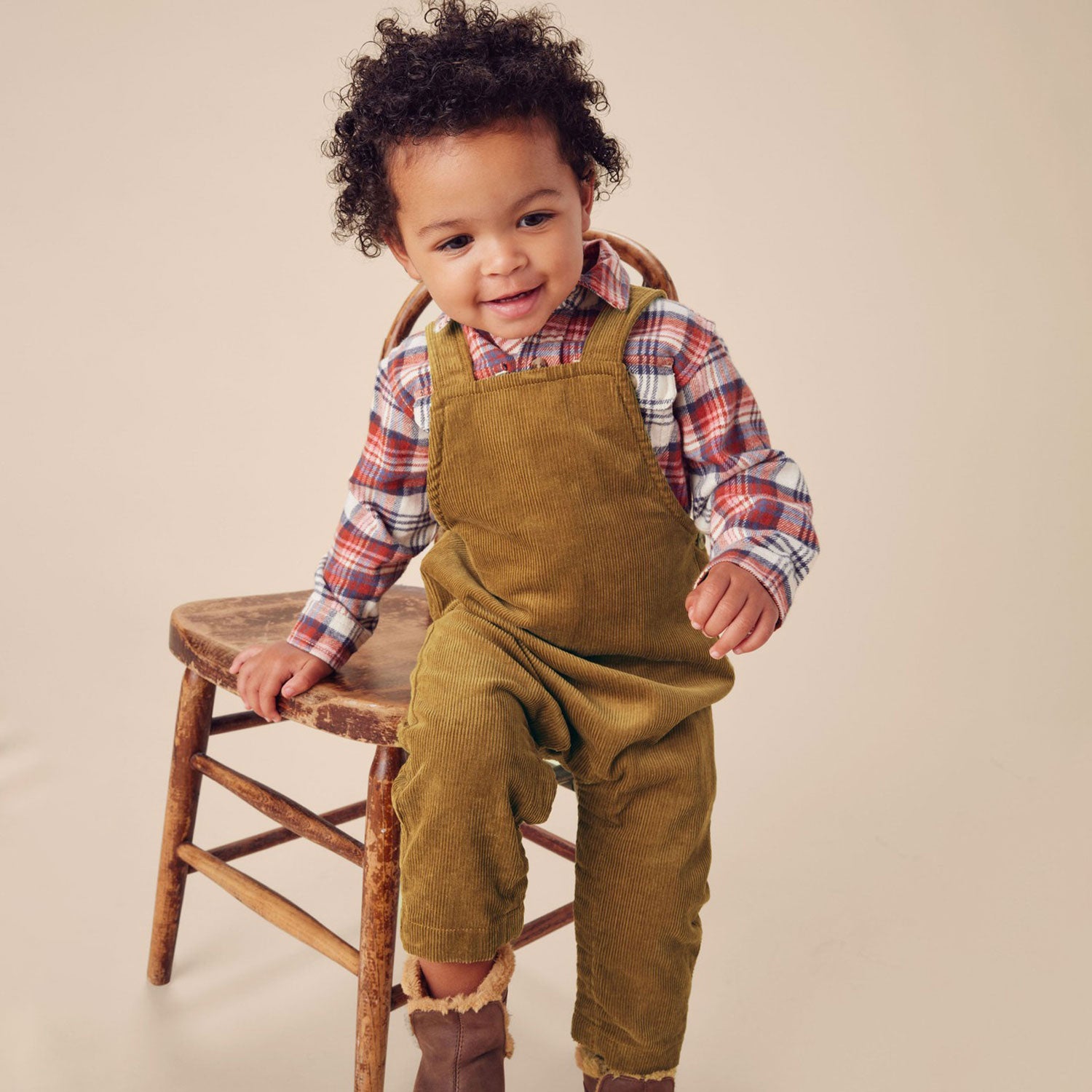 Tea Collection Corduroy Baby Overalls - Raw Umber | The Baby Cubby