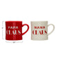 Creative Co-op Claus Stoneware Mug - 16oz - Nana & Papa - White & Red