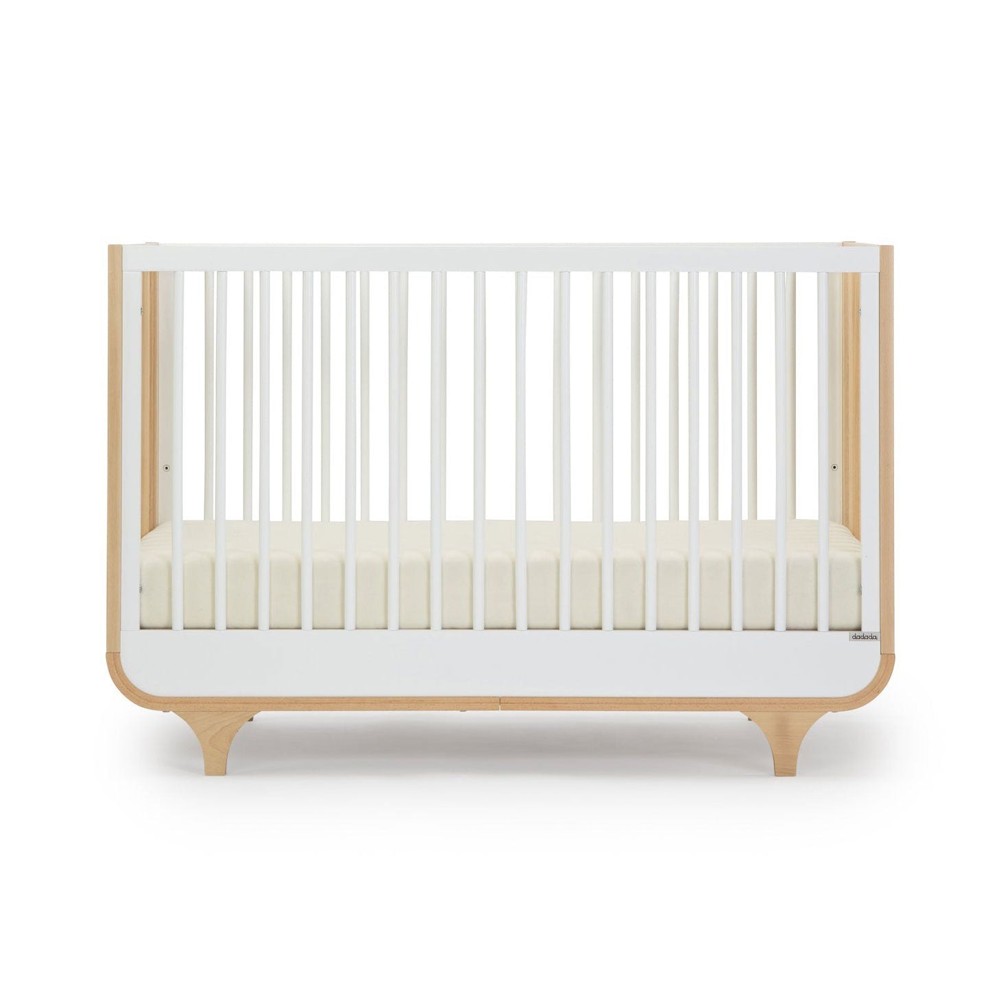 Dadada Jolly 3-in-1 Convertible Crib - White / Natural