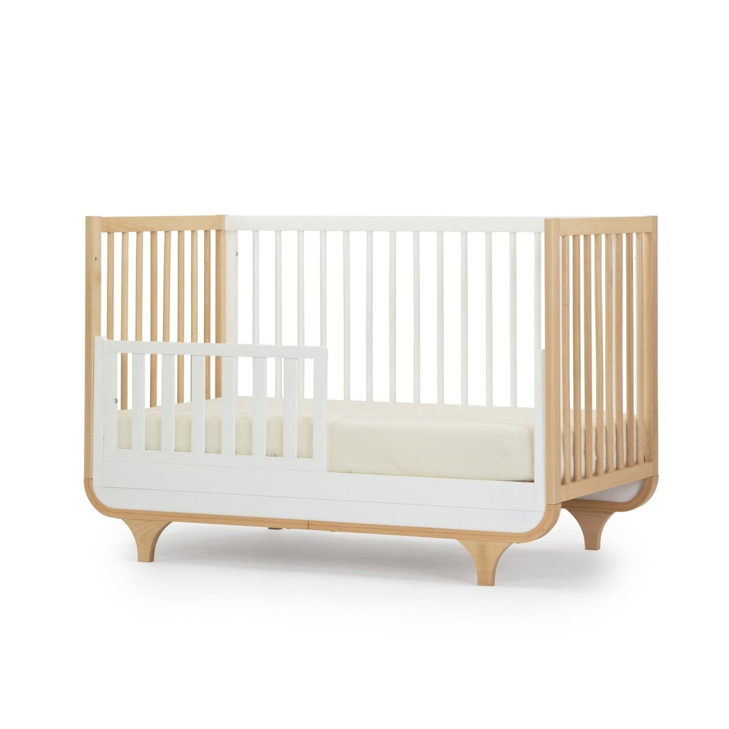 Dadada Jolly 3-in-1 Convertible Crib - White / Natural