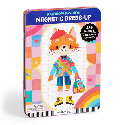 Mudpuppy Magnetic Dress-Up Tin - Rainbow Fashion