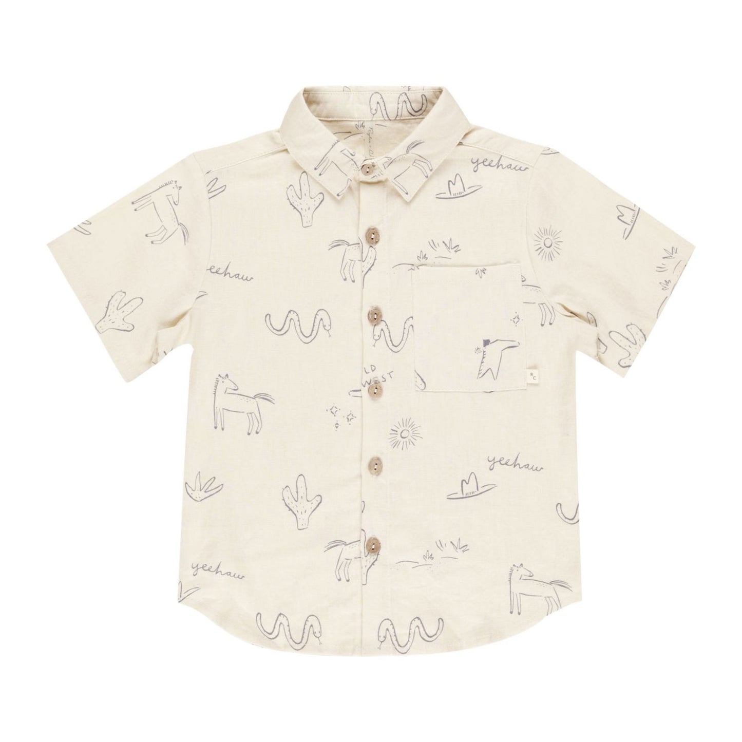 Rylee and Cru Collared Shirt - Wild West - Natural