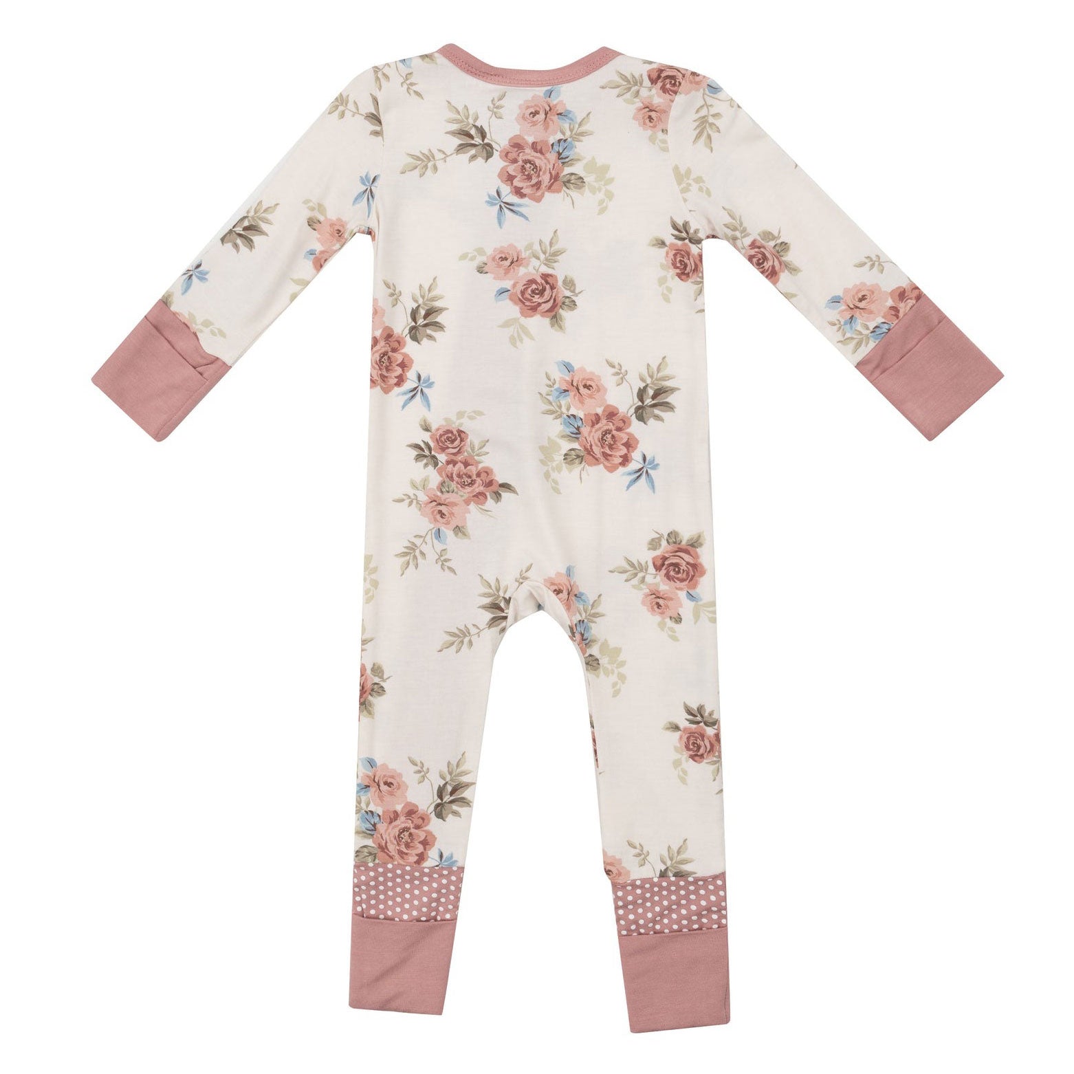 Angel Dear Bamboo 2 Way Zipper Romper - Romantic Roses - Pink