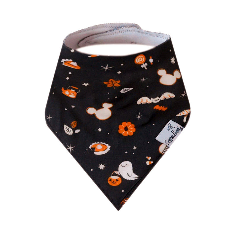 Copper Pearl Single Holiday Bandana Bib - Mickey Mouse's Boo Bash - Black