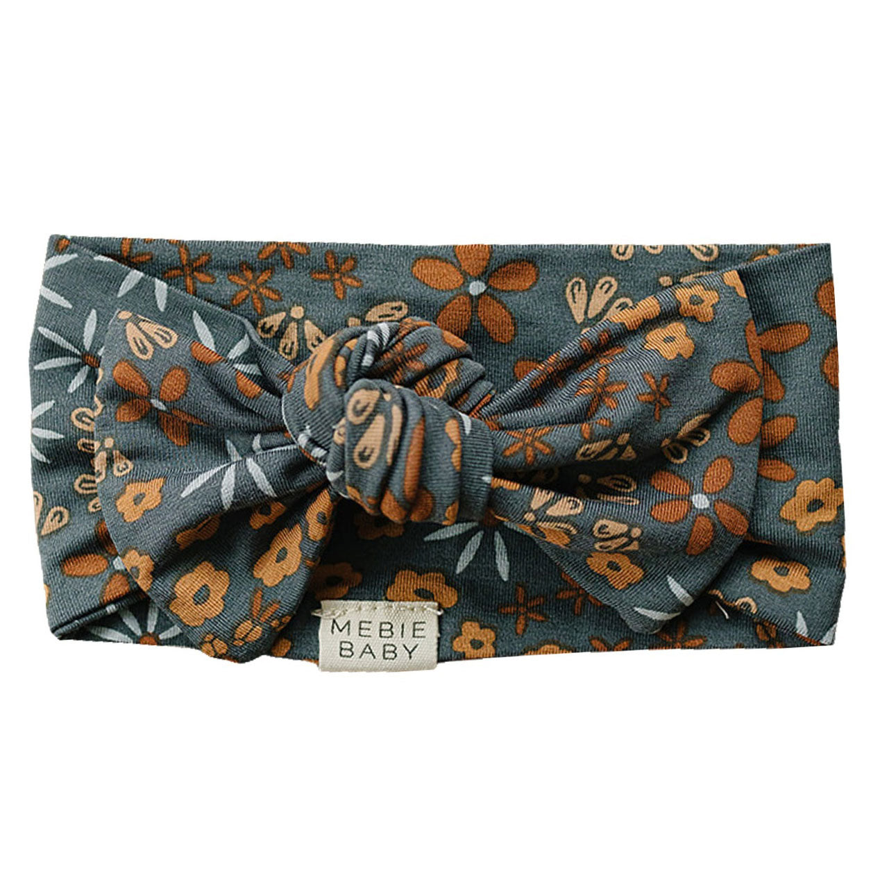 Mebie Baby Bamboo Head Wrap - Navy Floral