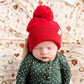 Lou Lou and Company Beanie with Pom - Cherry Red