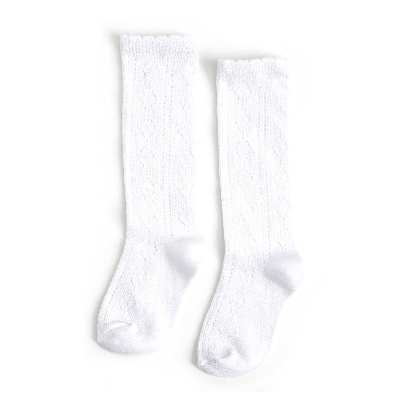 Little Stocking Co Scalloped Fancy Knee High Socks - White