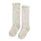 Little Stocking Co Heathered Ivory Fancy Lace Top Knee High Socks