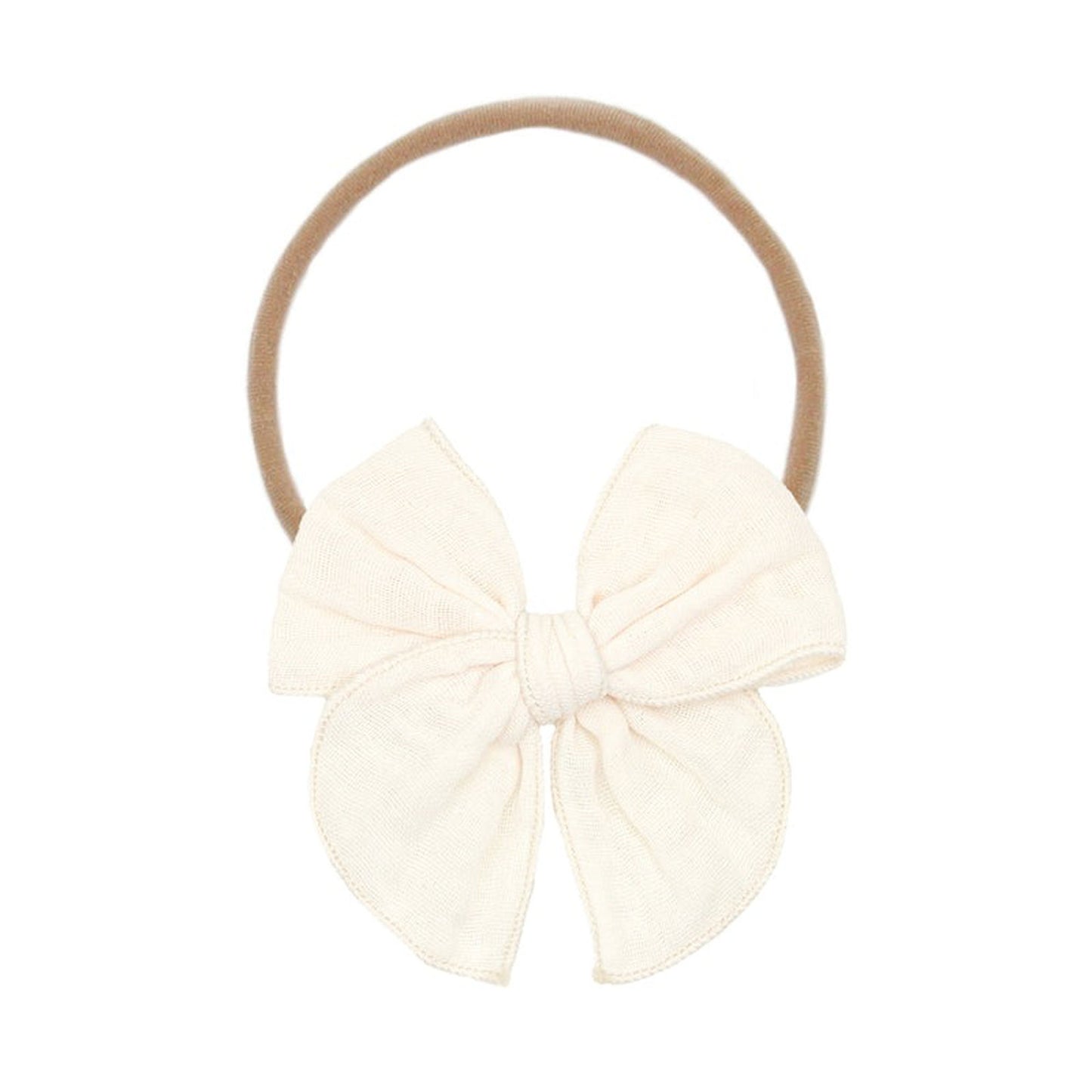 Lou Lou and Company Cloud Muslin Heirloom Bow Headband - Cream