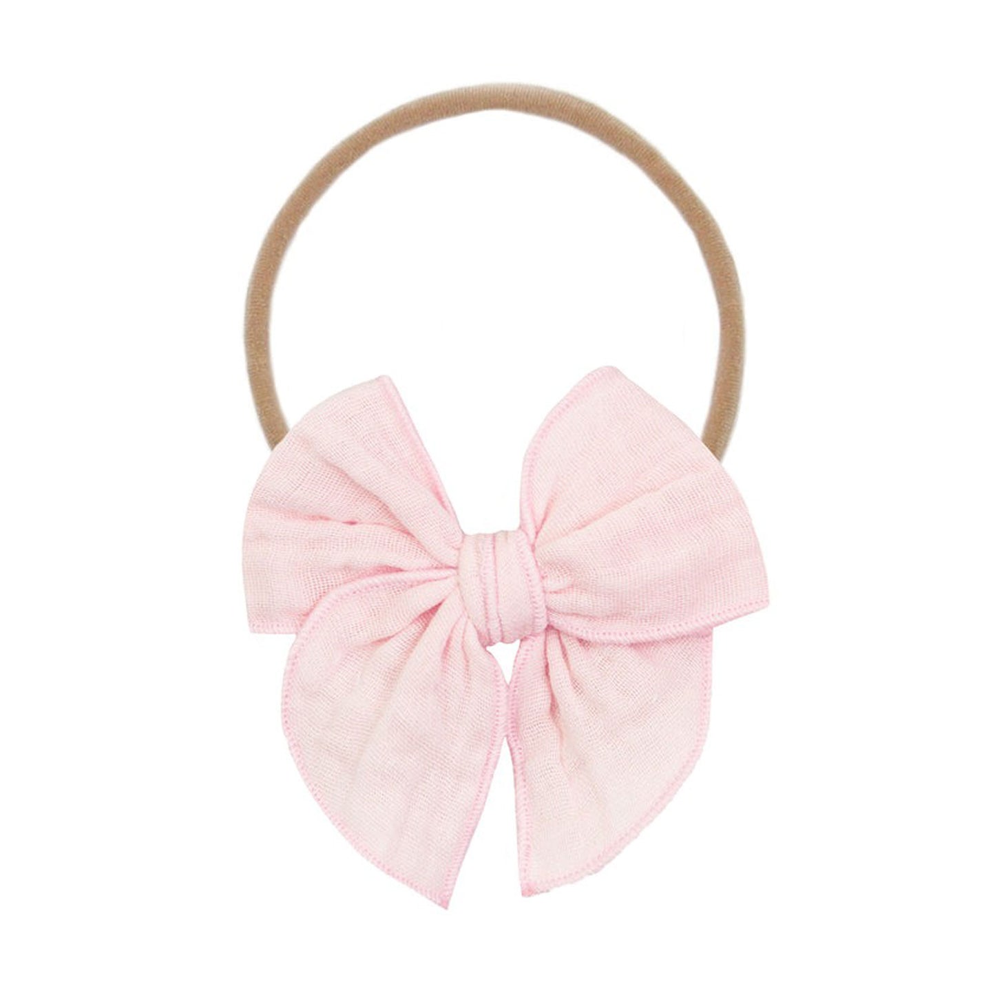 Lou Lou and Company Cloud Muslin Heirloom Bow Headband - Blush