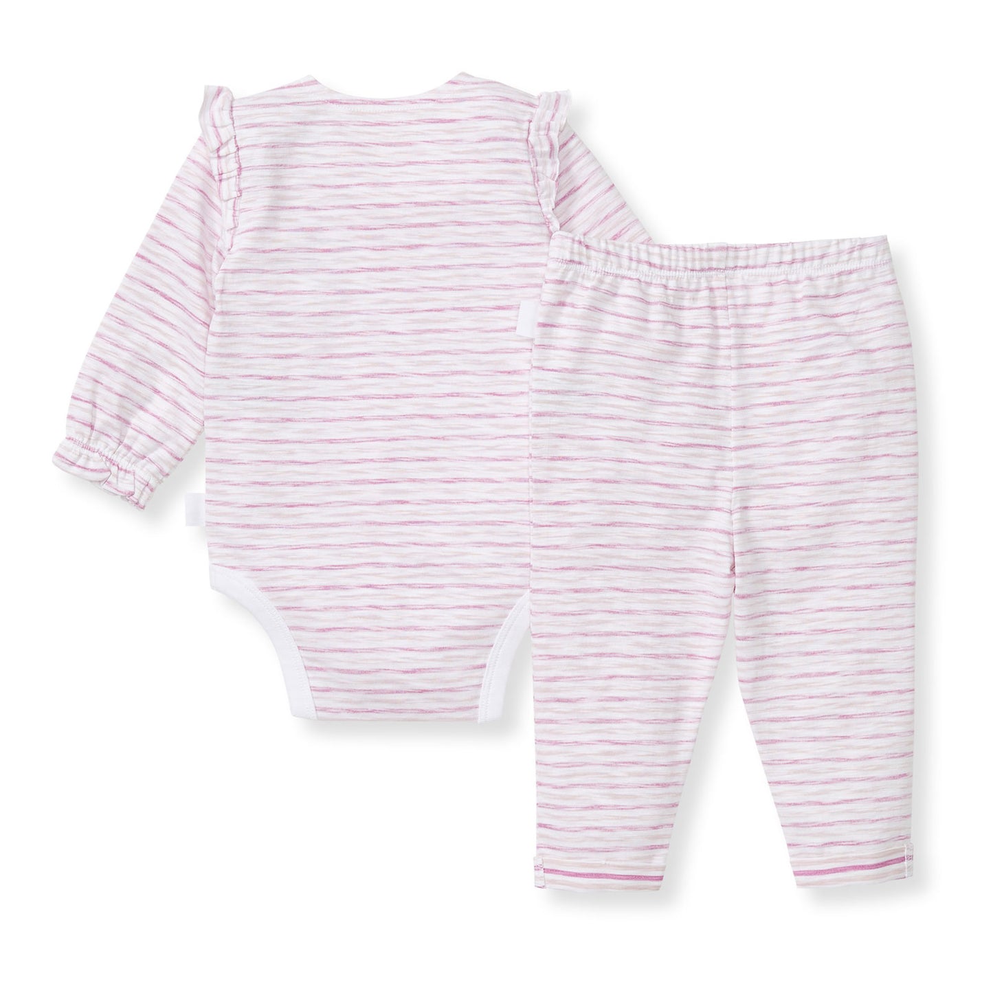 Burt's Bees Slub Stripe Bodysuit Set - Crocus