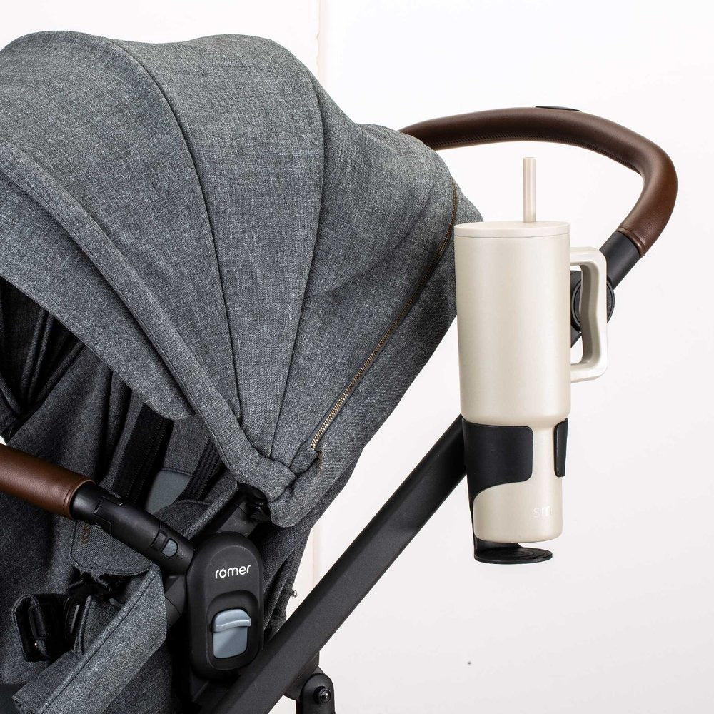 Romer Tura Stroller Cup Holder attached to stroller