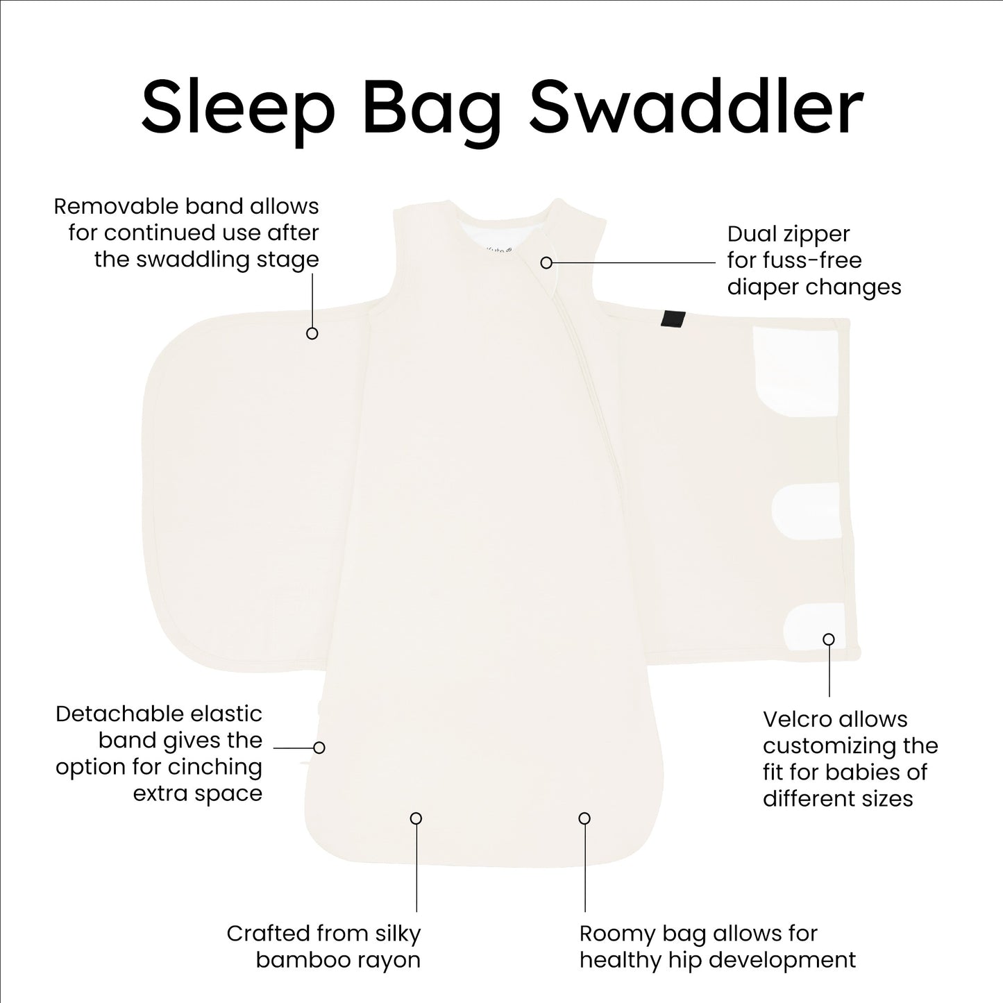 Kyte BABY Sleep Bag Swaddler - Ecru - XS