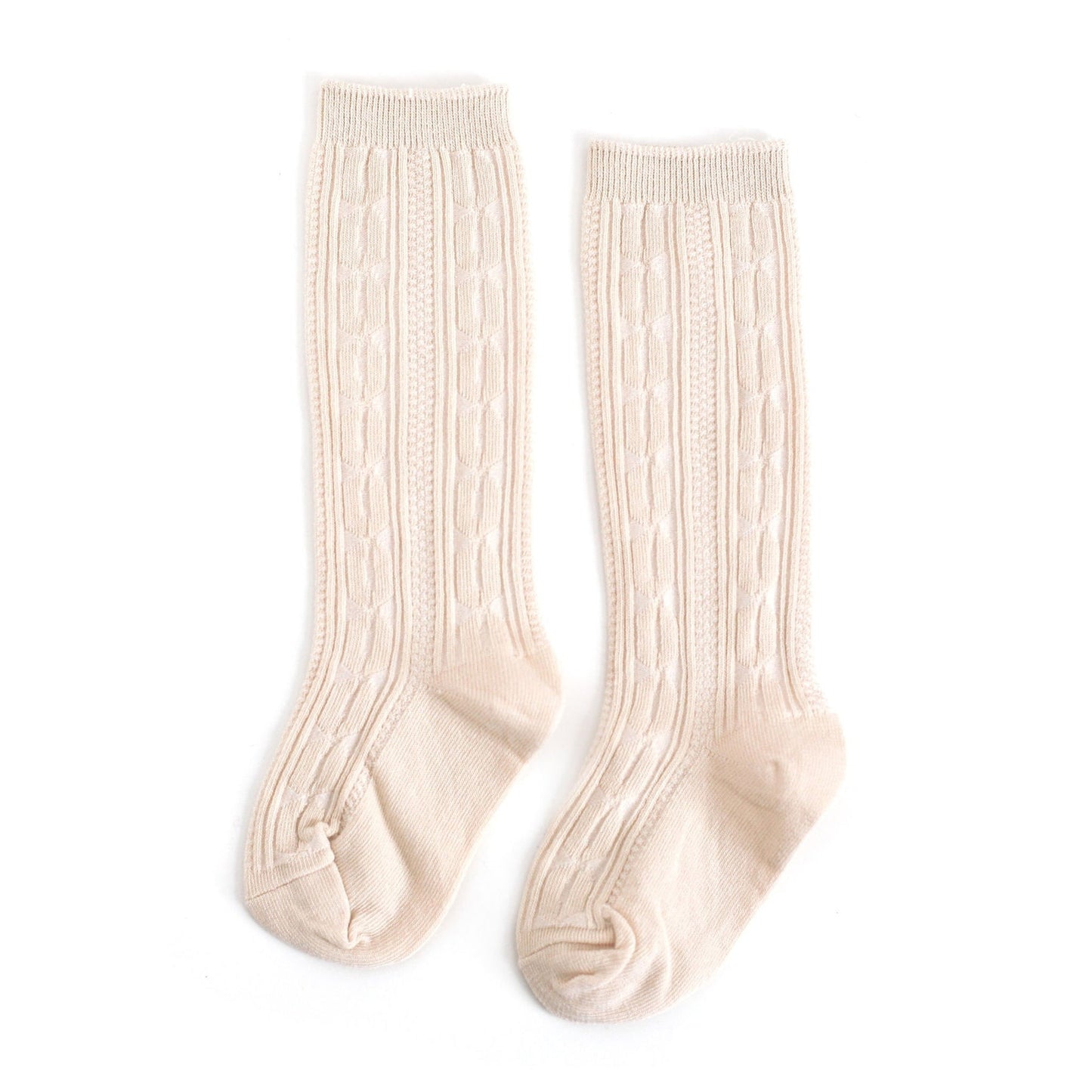 Little Stocking Co Cable Knit Knee High Socks - Vanilla