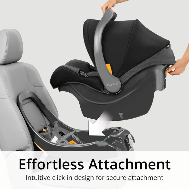 Chicco KeyFit 35 ClearTex Infant Car Seat attachment in vehicle