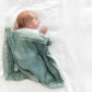 Baby Sleeping with Saranoni Mini Lush Blanket - Eucalyptus