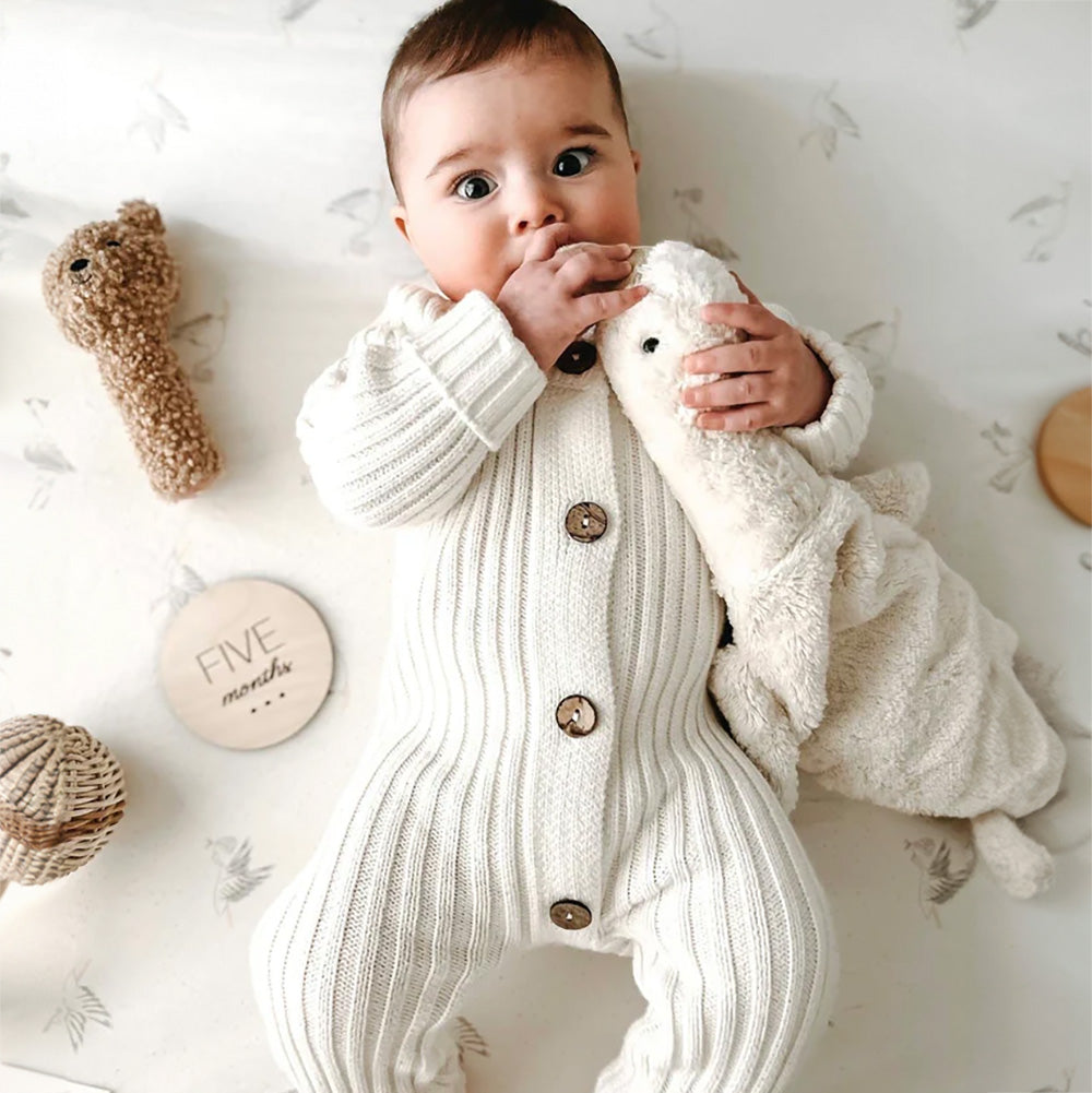 Oat and Co Ribbed Knit Playsuit - Powder