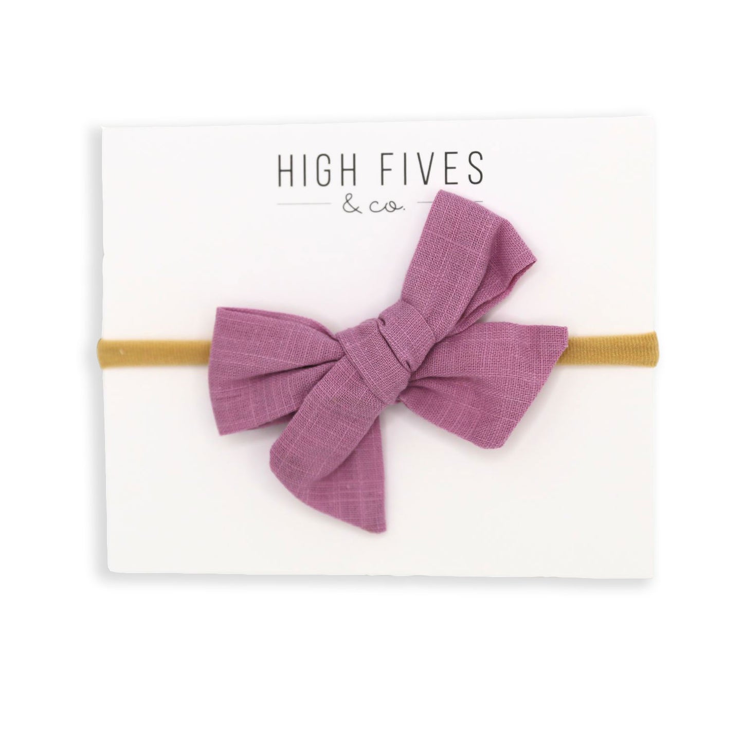 High Fives Linen Bow Nylon Headband - Lavender