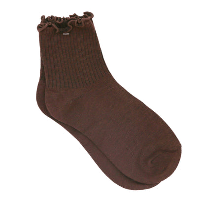 Baby Cubby Women's Scalloped Rib Socks - Redwood