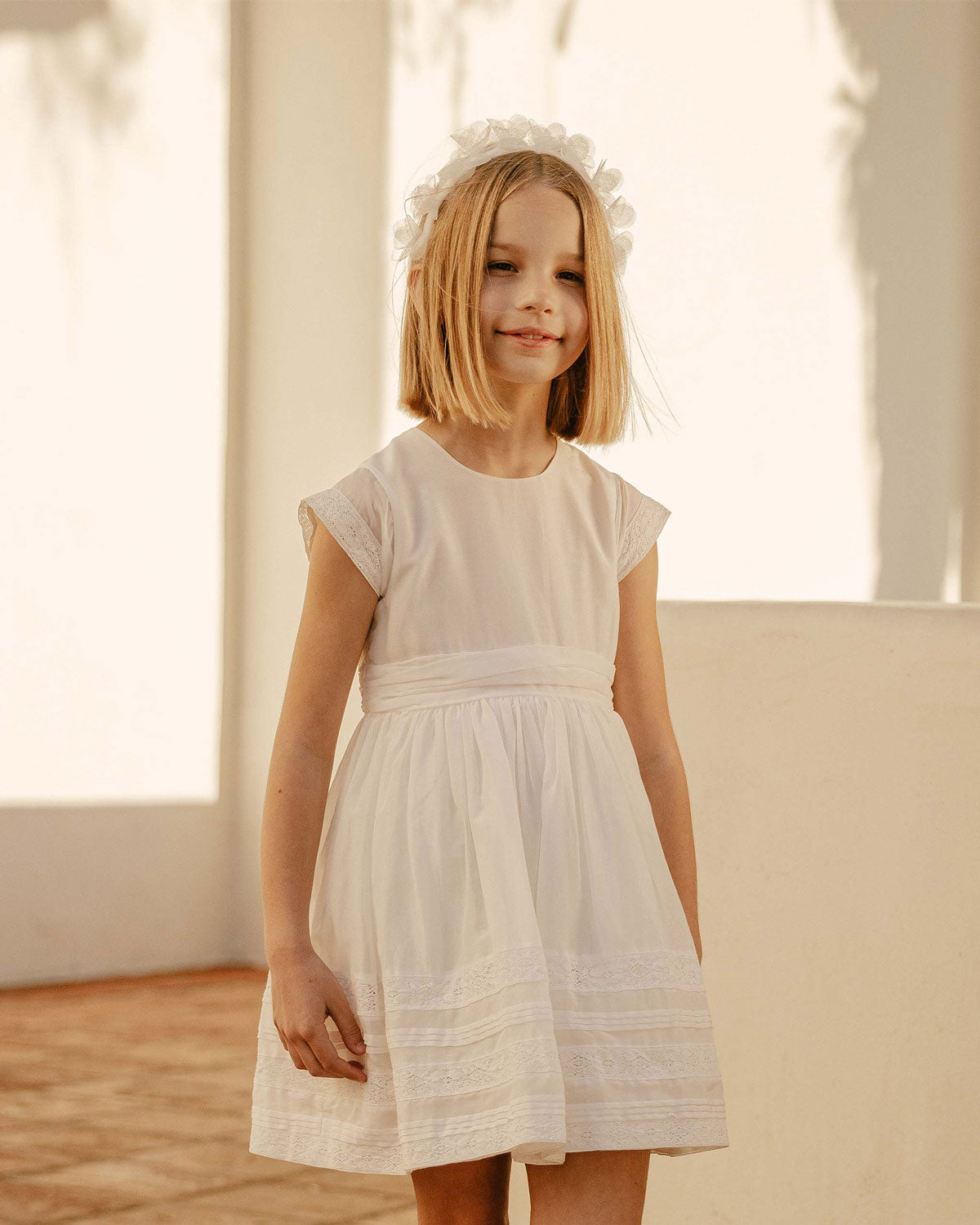 Noralee Dahlia Dress - White | The Baby Cubby