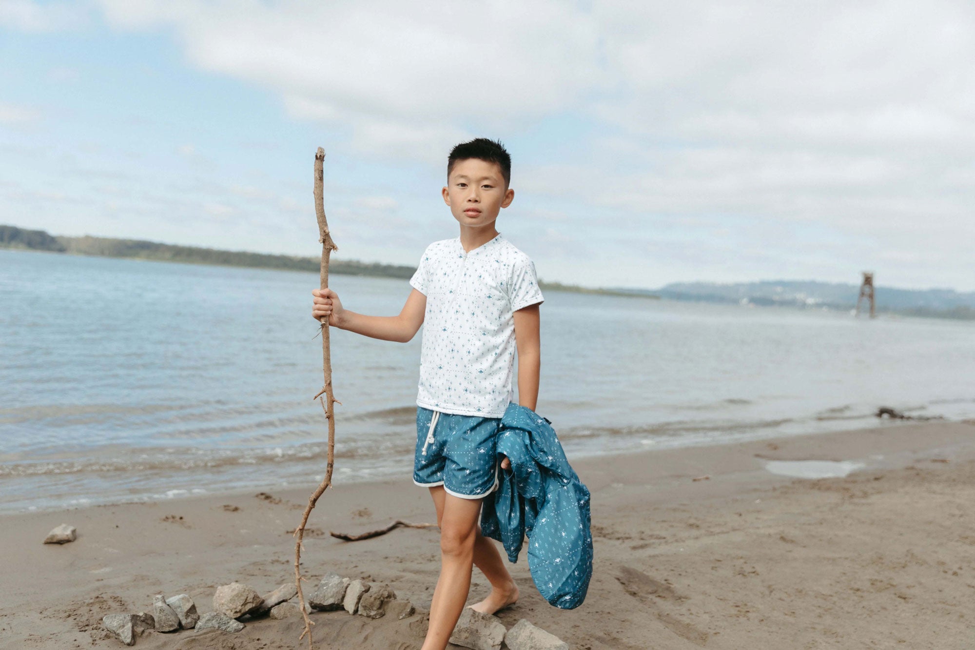 Fin and Vince Board Shorts - Paisley Trail | The Baby Cubby